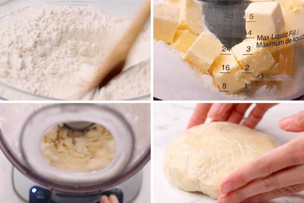 Collage photo of dough being made for beef pasties.