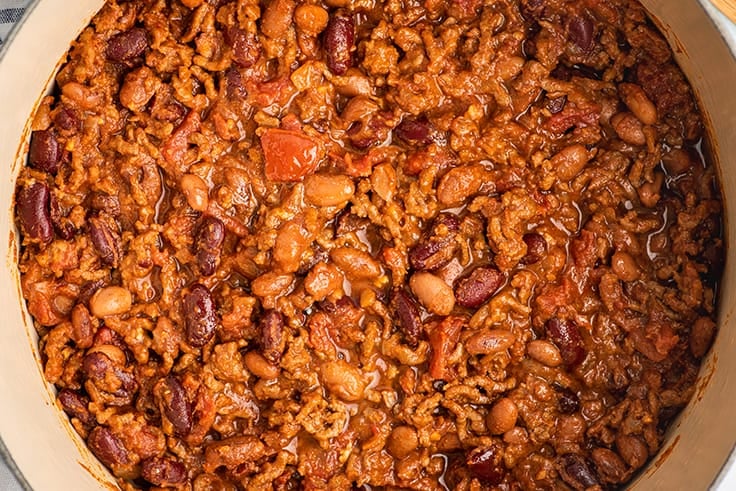 Chili in a pot.