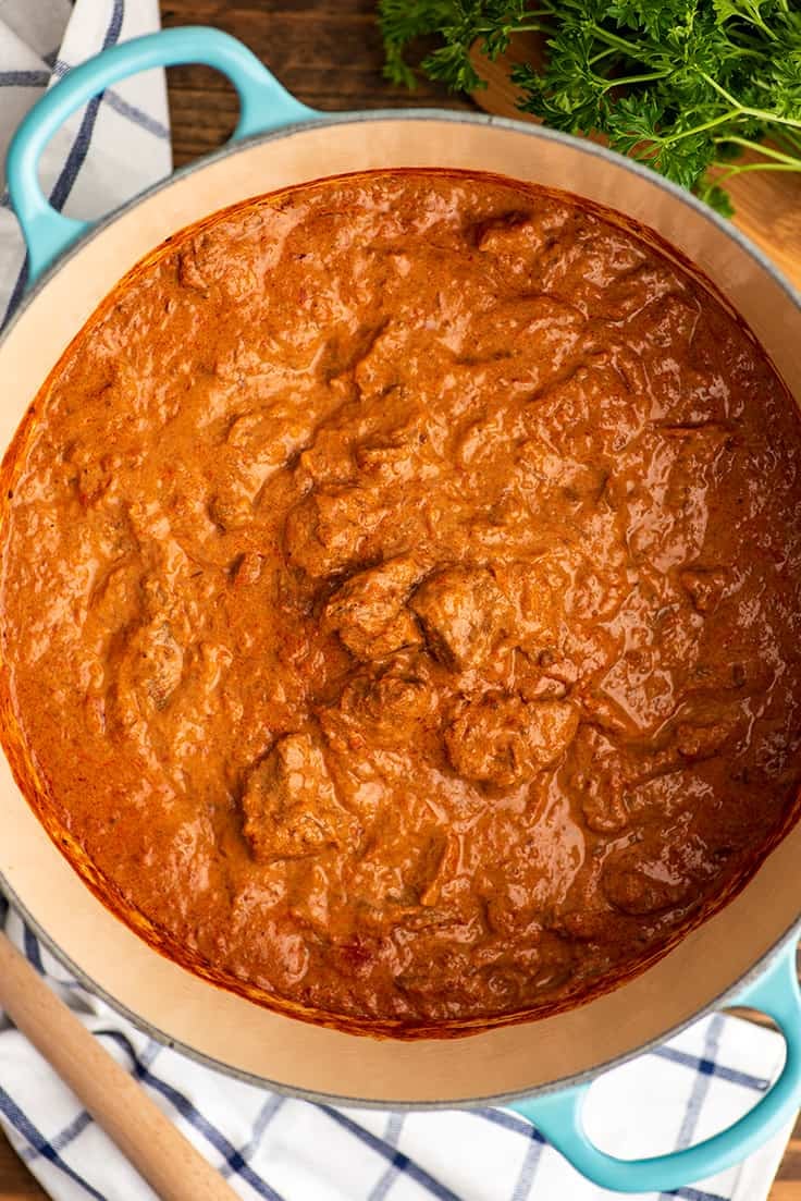Hungarian Goulash in a pot.