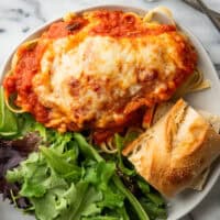 Mozzarella chicken breast on a plate