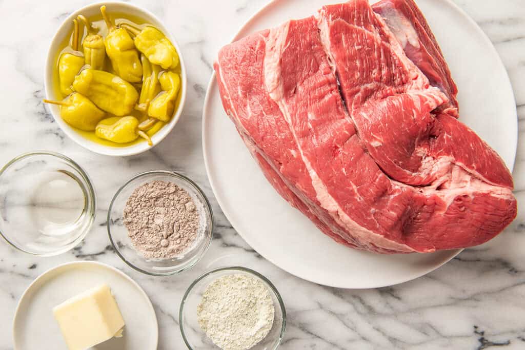 Ingredients for Mississippi pot roast