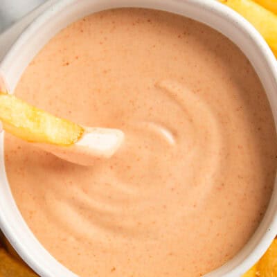 a bowl of fry sauce with french fries