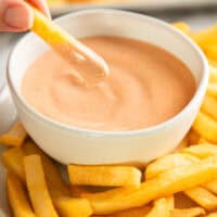 a bowl of fry sauce with french fries